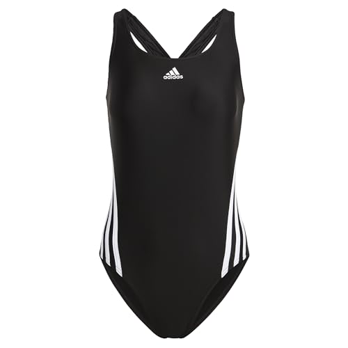 adidas Damen 3 Stripes Badeanzüge, Schwarz, 36